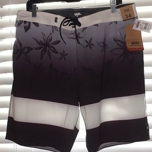 💙VANS ERA BOARDSHORT SWIM SHORTS BLACK/WHITE NEW